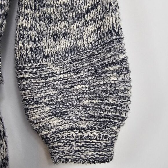 Frame Belted Melange Wool Blend Belted Cardigan in Navy and Light Gray Size S - Picture 6 of 14